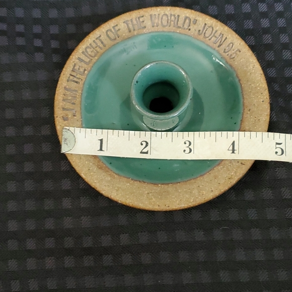 Inspirational pottery candleholder, John 9:5 - Picture 5 of 7